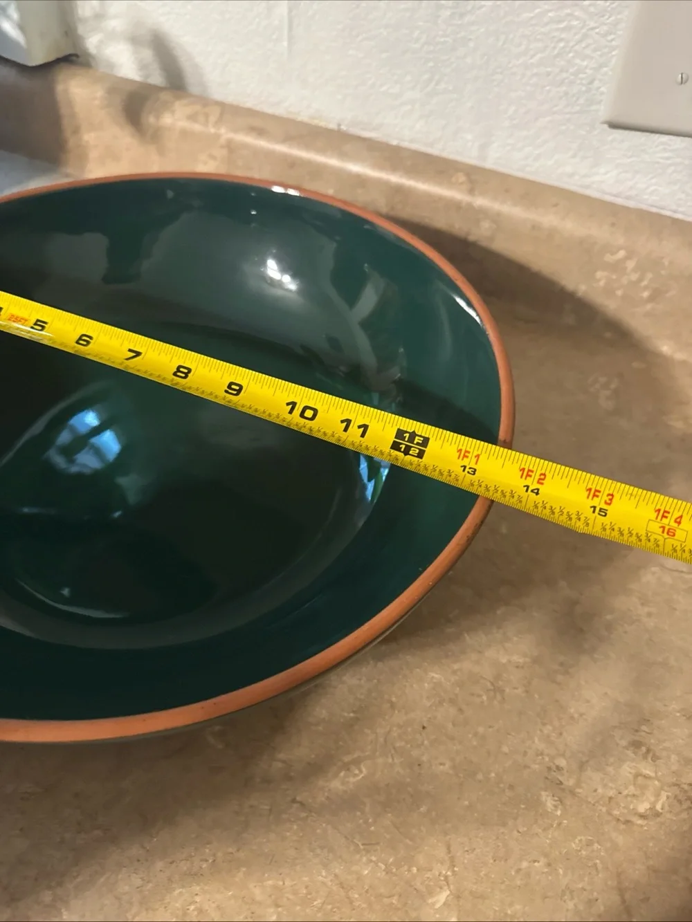 vintage Dansk deep green glazed terra cotta wash basin set Made In Portugal Nice